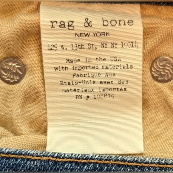 NWOT Rag & Bone high rise no left back pocket as designed in Eddy color - Picture 8 of 16